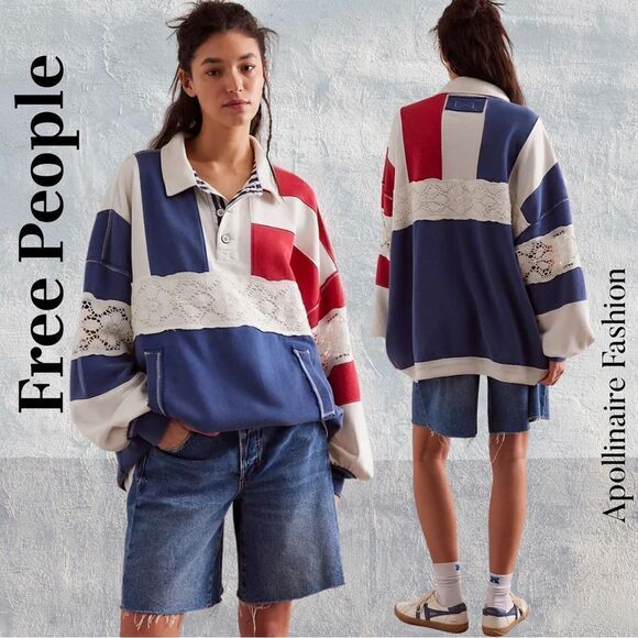 We The Free Tops - WE THE FREE AMERICAN POLO PULLOVER NWT